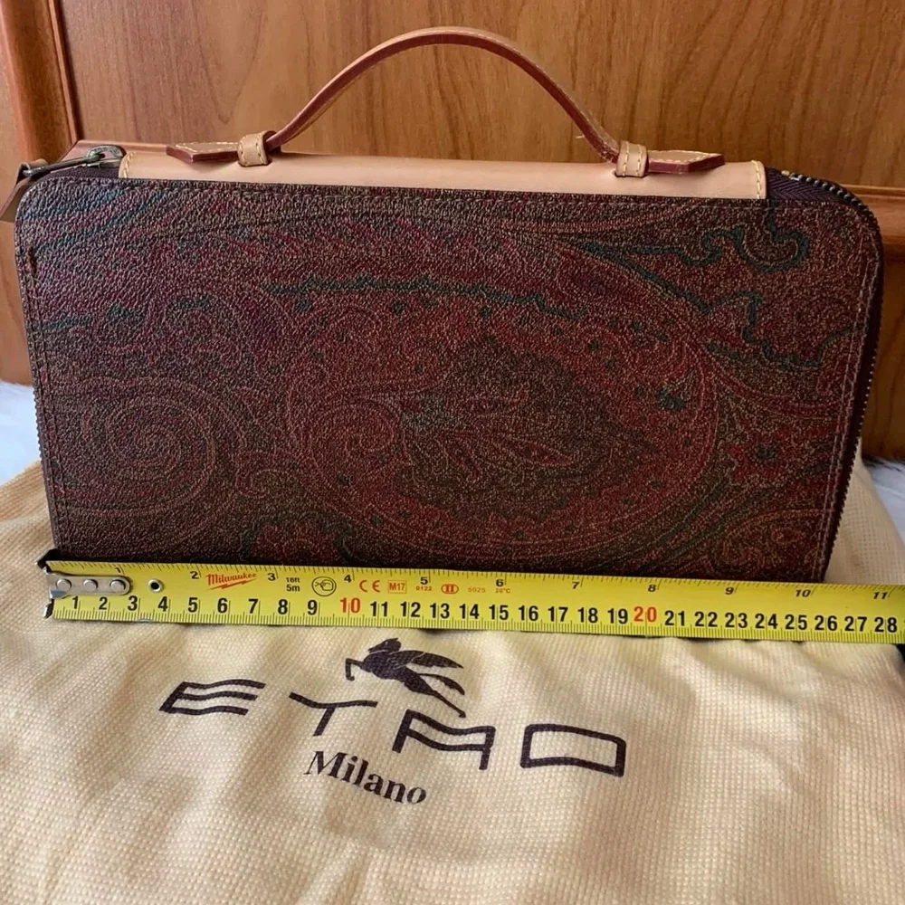 Beautiful ETRO Organizer in PVC and Leather, Bordeaux♥️ - Picture 3 of 16